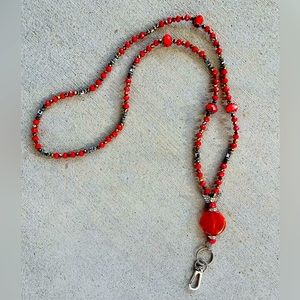 Beautiful Beaded Lanyard ID Badge Holder